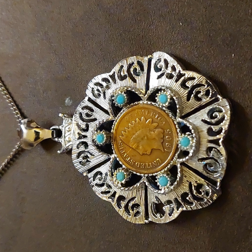 Vintage Souvenir Necklace with Real 1905 Penny